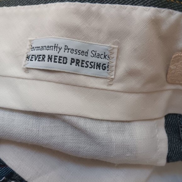 34x30 Vintage Men's Flare Striped Dress Pants 1970's Flare true Mod Slacks USA - Picture 7 of 8